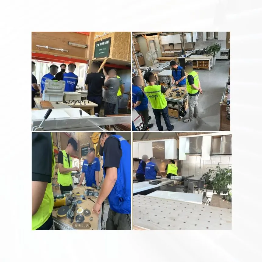 1일차 실습 — 상판 재질 설명과 자재 확인, 작업대 세팅